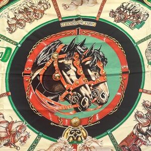100% Authenic Hermes carre 90 Chevaux DE Trait scarf